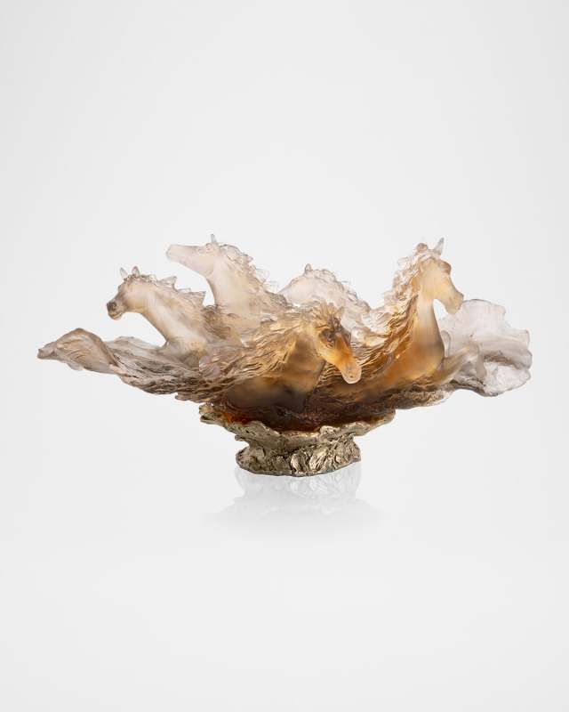 Cavalcade Glazed Brown Crystal Centerpiece